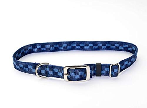 Tuff Lock Nylon Dog Collar, Rust-Free Quick Release Adjustable D Ring, Made in USA, Metal Buckle (Checkered Pattern)