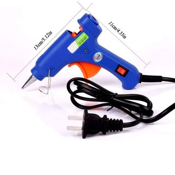 20W Hot Melt Glue Gun, Mini Melt Glue Gun with 50 Pcs Transparent Melt Glue Sticks for Heating DIY Craft Repair