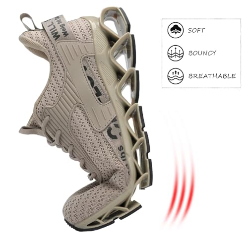Image of Vooncosir Men's Fashion Sneakers Breathable Mesh Running Shoes Blade Non Slip Soft Sole Casual Athletic Walking Shoes