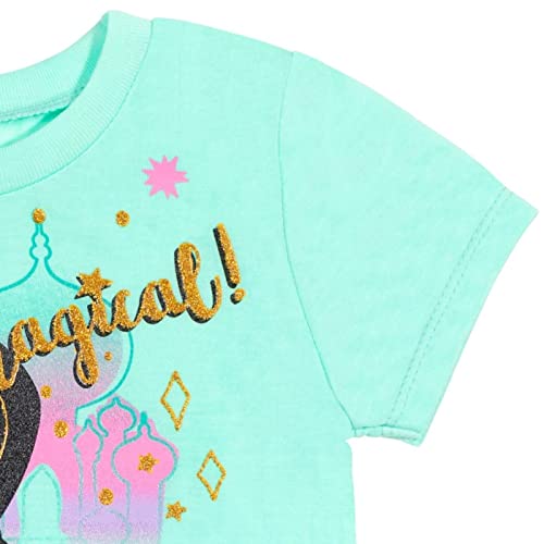 Image of Disney Princess Girls' 2-Piece Tee and Shorts Set for Baby & Kids | 2-Piece Playwear Set, Soft Cotton Blend, Comfortable Elastic Waistband, Durable Stitching, Easy Pull-On Style