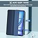 ProCase for iPad Air 13 Inch Case M3 2025/M2 2024, Slim Smart Cover iPad 13 Air M3 M2 Case with Translucent Hard Shell Back, Supports Touch ID, Auto Wake/Sleep -Navy