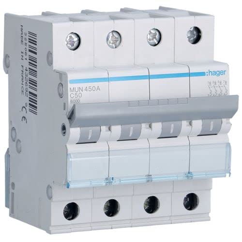 Disjoncteur automatique MUN 4P 50A pour sécuriser l'alimentation d'une pompe à chaleur