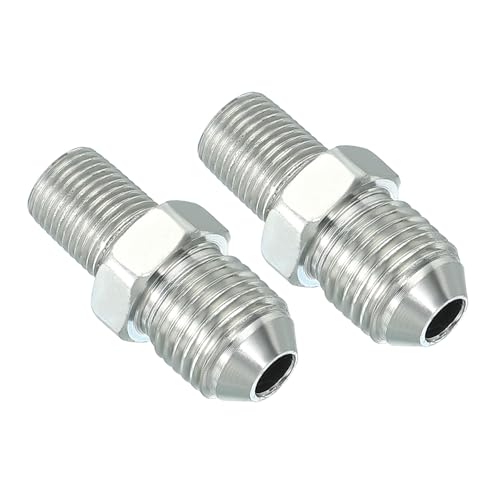 Image of PATIKIL Pipe Adapter Connector 1 /2 inch Male 74 Flare JIC x 1 /8 inch Male R Pipe Fitting 2 Pcs Oil Feed Restrictor Fitting Hydraulic Connector for Oil Steam Water Pipelines System