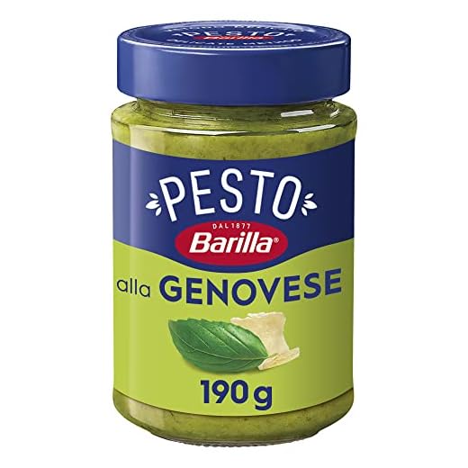 Barilla Pesto alla Genovese con Basilico Fresco Italiano e Parmigiano Reggiano DOP, Senza Glutine, Sugo Pronto Per Pasta, 190 g