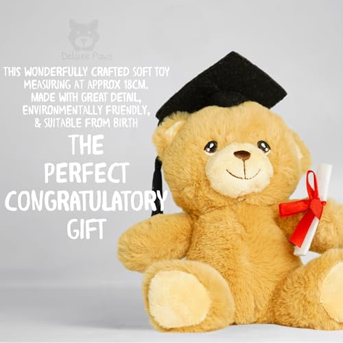 Deluxe Paws Gift Teddy Bears for Special Occassions 100% Recycled (Graduation Bear), Brown, 18 cm - Image 4
