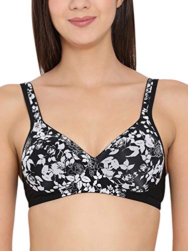 Image of Clovia Women's Softly Padded Non Wired Floral Print T-Shirt Bra