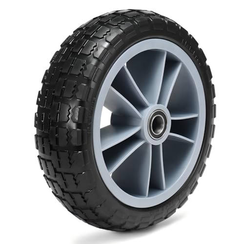 Wakects 10 Inches Puncture Proof Kayak Trolley Tire Wheel, 330lbs Capacity, Heavy Duty Replacement Tire Wheel TPU/Nylon/Metal Replacement for Kayak Canoe Most Trolleys