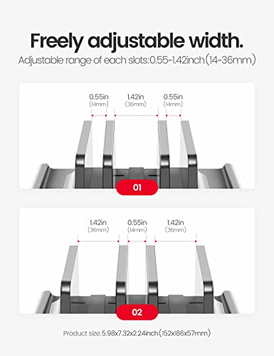 3-Slots-Vertical-Laptop-Stand-for-Desk-Adjustable-Laptop-Stand-Dock-with-Allen-Key-5-in-1-Vertical-Laptop-Holders-Desktop-Organizer-Stand-for-MacBook-PC-Chromebook-ipad-Made-of-Plastic-ABS