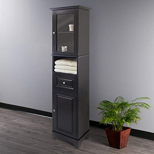Winsome Wood Alps Tall Cabinet With Glass Door And Drawer #TOP1