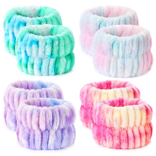 8pcs Wrist Bands for Washing Face Wash Wristbands Wrist Towels Arm Bands for Skincare Makeup Wrist Cuffs Spa Wrist Scrunchies