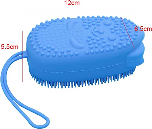 Image of Exfoliating Silicone Body Sponge, Double-Sided Bath or Shower Body Brush, Silicon Loofah with Built-in Sponge Soft Silicone Body Cleansing Brush (Random Color, Pack of 4)
