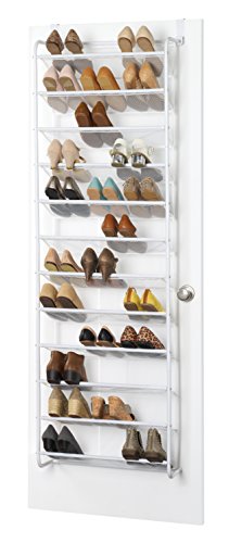Whitmor 36 Pair Over The Door Shoe Rack, White