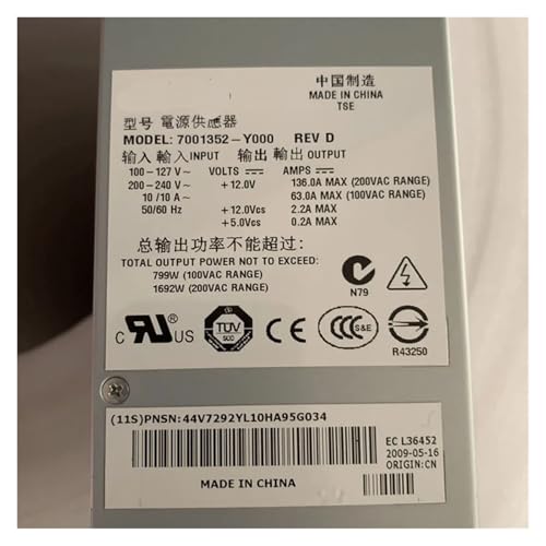 Alimentation 44V5185 évite les arrêts de serveur P6 550 1692W - 4