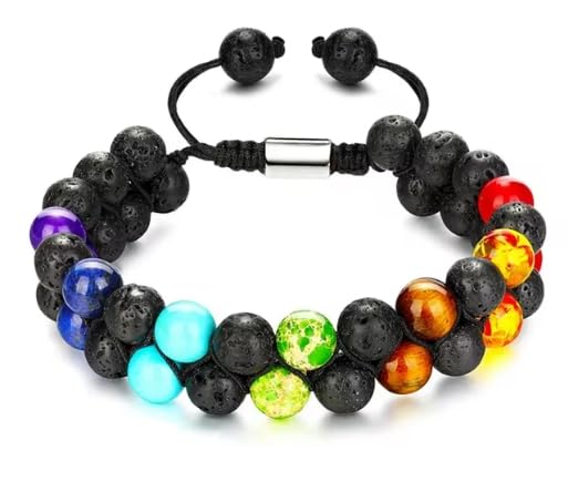 Bracelet multicolore en cristal naturel, bijou double couche d'exception pour femme