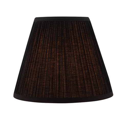 Image of Aspen Creative 33054, Hardback Empire Transitional Spider Lamp Shade, Mushroom Pleated Black, 7 inch Top x 13 inch Bottom x 10 inch Slant
