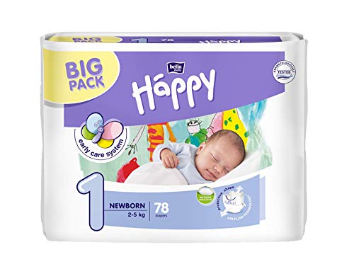 bella baby Happy Windeln groß 1 - Newborn, 2-5 kg, 1er Pack (1 x 78 Stück)