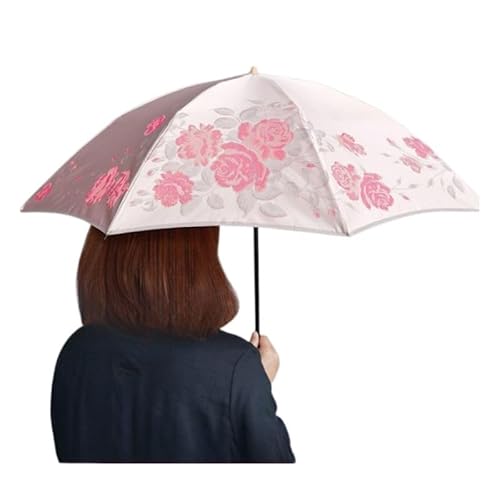 [槙田商店]晴雨兼用折りたたみ傘 絵おり バラ ピンク|老舗の職人が作る日本製のおしゃれな高級傘