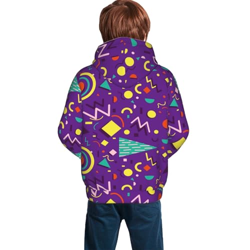 Retro 80s Style Kid Hoodies Boys Sweatshirts Girls Pullover with Pocket4
