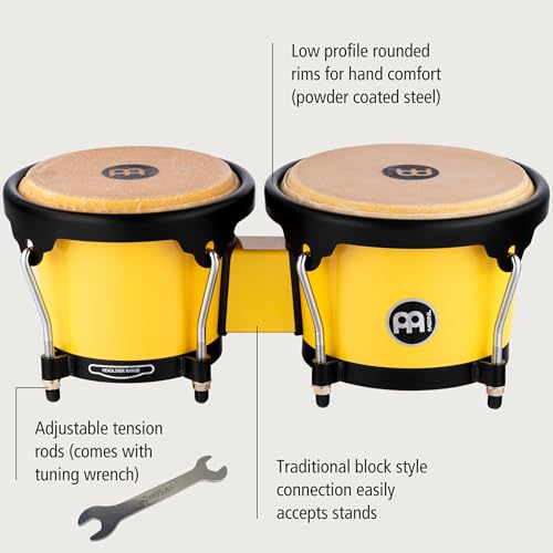 Image of Meinl Percussion Bongo Drum Set with Durable Synthetic All-Weather Shells, Journey Series aa‚¬a€ NOT Made in China aa‚¬a€ Natural Buffalo Skin Heads, 2-Year Warranty (HB50IY)