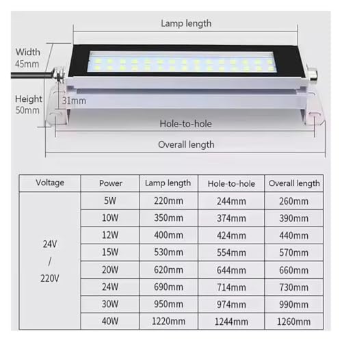 Lámparas de barra LED impermeables 35cm para máquinas de 220V 5