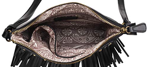 Image of B BRENTANO Vegan Fringed Crossbody Bag with Studs