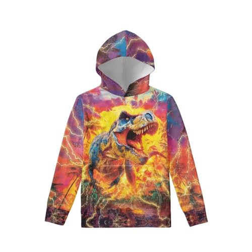 Image of WELLFLYHOM Boys Hooded Sweatshirts Hoodie Pullover Cool Graphic Crewneck Blouses Size 6-16