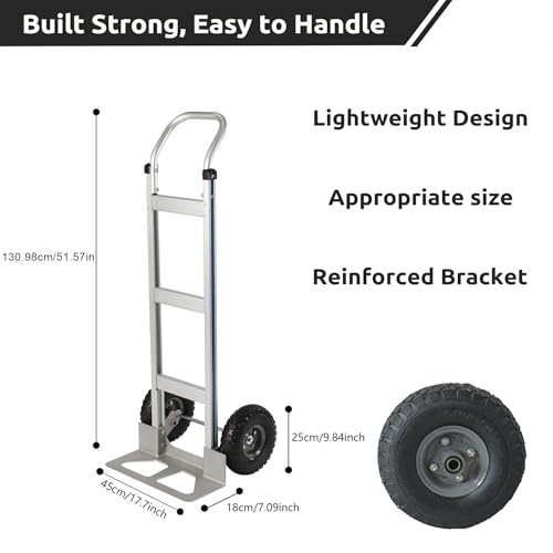 Carretilla de Mano de Aluminio Plegable con Ruedas 9.8 Pulgadas miniatura 4