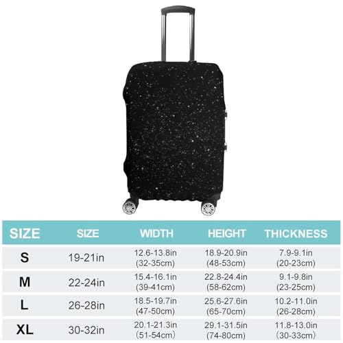 Black Glitter Printed Luggage Cover Protector, Fits 18-32 Inch Luggage2