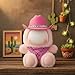 Simgoing 2 Pcs 17cm Doll Cowboy Costume Diamond-Studded Cowboy Hat and Scarf for 17cm Mini Toy Western Accessories for Decoration and Display, Doll Not Include(Pink)