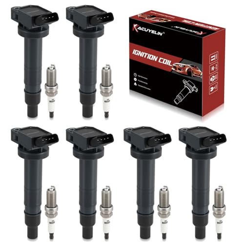 UF495 Ignition Coil Pack and Iridium Spark Plug Set of 6 Compatible with 2005-2015 Toyota Tacoma, 2007-2009 Toyota FJ Cruiser, 2003-2009 Toyota 4Runner, 2005-2011 Toyota Tundra Replaces 4L V6
