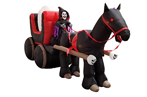 BZB Goods Halloween Inflatable Skeleton Carriage Decor #TOP24