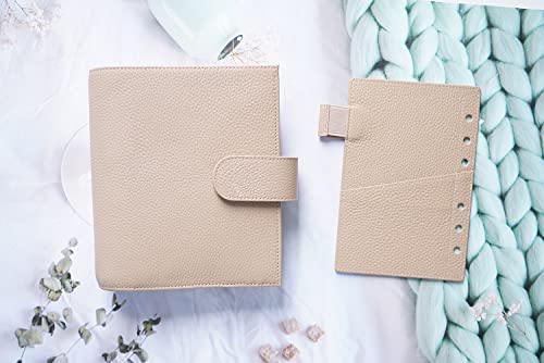 Moterm A6 Luxe Rings Planner - Genuine Leather Binder Organizer (30mm Ring, Pebbled-Taupe) - NOT a Standard A6 by Moterm - Image 8