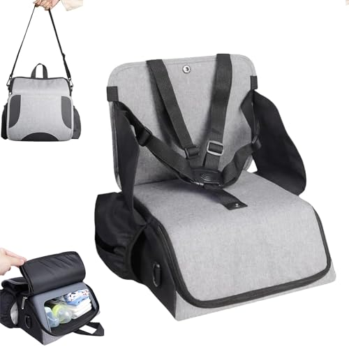 HEYOUTH Chaise haute portable pour bébé, chaise haute de voyage, rehausseur chaise pour enfants à manger, sac de voyage ou sac à langer pour bébés,...