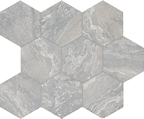 Daltile Perpetuo 8" Hexagon Marble Look Porcelain Floor Tile in