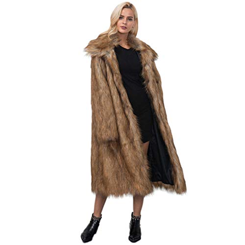 RomanticDesign Women's Long Lapel Faux fur Jacket Shaggy