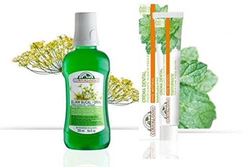 Corpore Sano SET: 1 Natural Elixir Mouthwash 250 ml + 100% Natural Total Protection Toothpaste 75 ml. (Elixir Mouthwash + Purifying Toothpaste)