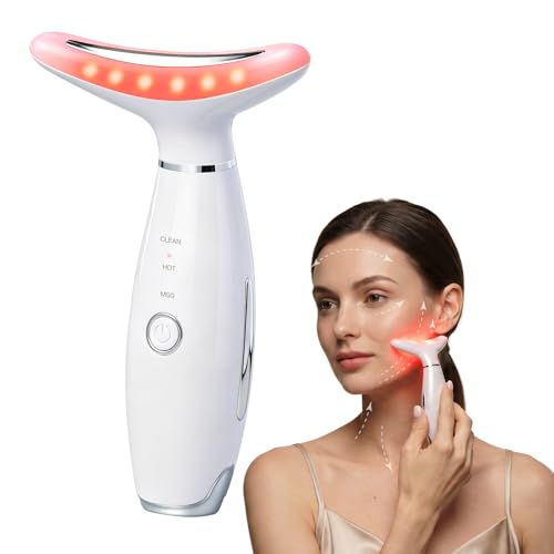 Image of Neck Face Massager Tool, 3-in-1 Portable Facial Massager, Face Sculpting Tool at Home for Skin Care with Vibration (White)