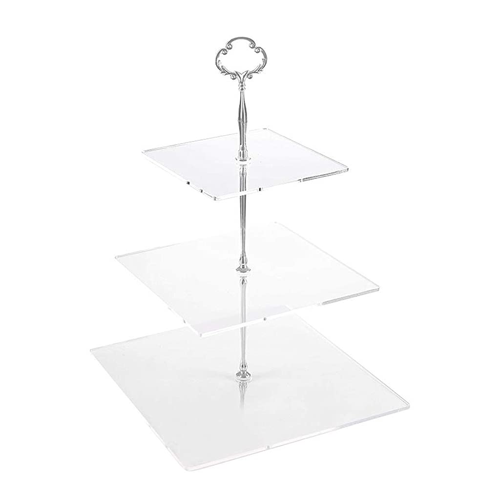 MALSSE Cupcake Stand Premium Cupcake Stand Acrylic Tower Display 3 Acrylic Display for Pastry for Wedding Birthday Dessert Tower Tray