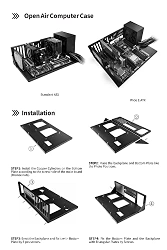 Image of DIY Pc Test Bench, Open Chassis Case Rack for ATX /M-ATX /ITX Motherboards,Widely Body Heat Dissipation Design Open Air Pc Case, SSD Motherboards Accessories (2 Pcs)