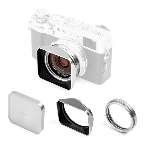 NiSi Lot de filtres UV pour Fuji FUJIFILM X100VI / X100V / X100T / X100S / X100F / X100 - avec Filtre UV avec Bague d'adaptation de 49 mm, Pare-Soleil rectangulaire et Capuchon d'objectif - Argenté