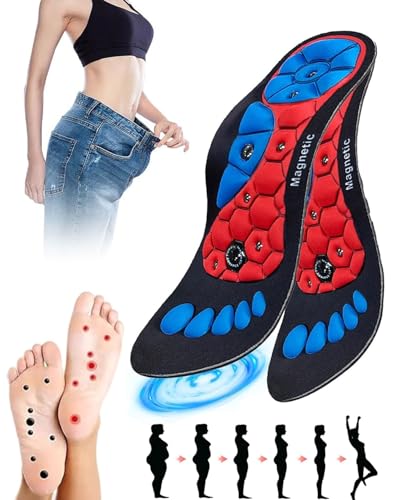 GAJUS 1 paio di solette magnetiche, solette per digitopressione, solette ortopediche, adatte per uomo e donna, solette per digitopressione, solette in gel (40-43)
