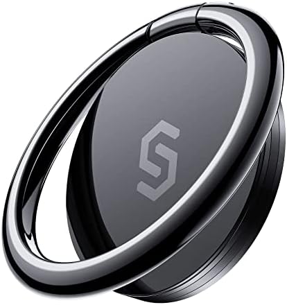 SYNCWIRE Phone Ring Holder, 360° Adjustable Finger Grip, Black
