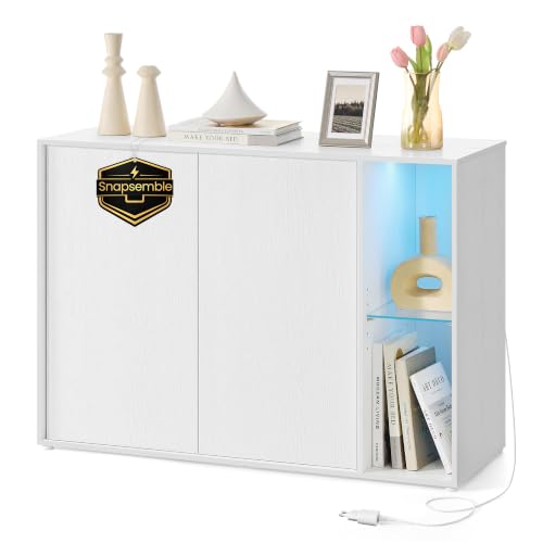 SONGMICS HOME Sideboard, Snapsemble, TV-Schrank mit LED-Beleuchtung