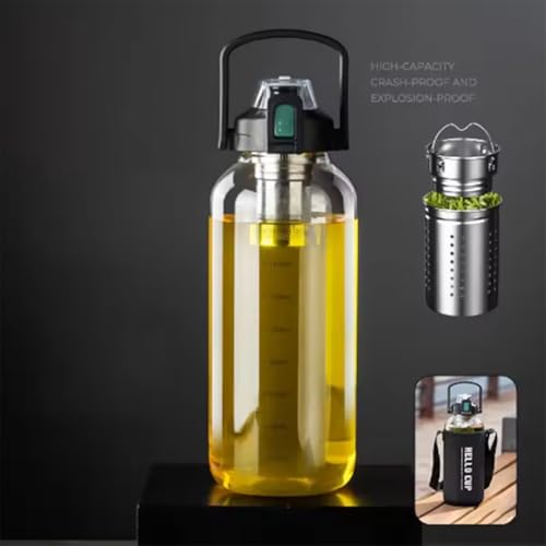 Vaso de vidrio para ejercicios al aire libre con infusor de té y agua 4