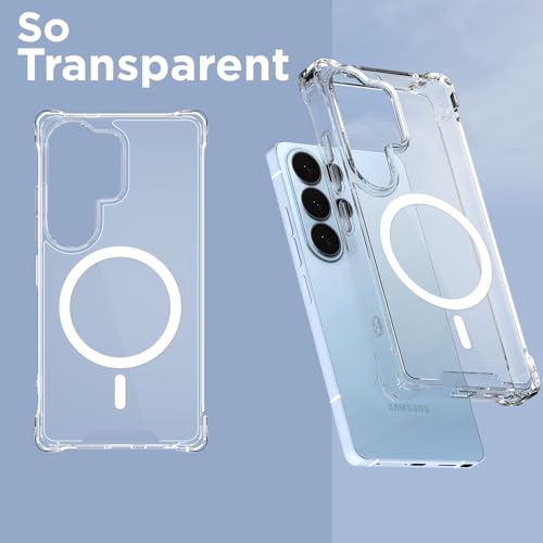 Image of Amazon Basics Back Cover for Samsung Galaxy S26 Ultra 5G Mag-Safe Shockproof PC + TPU Protective Case Magnetic Support Bumper Case (Transparent Mag-Safe)