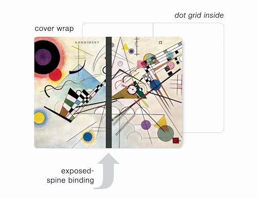 teNeues - Small Bullet Journal: Wassily Kandinsky, Notebook, Composition 8, Abstract Design Artwork, Dot-Grid Paper - 120 Pages: Slim format Small Bullet Journal with Dot-Grid Pages image 4