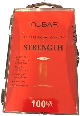 NUBARSet of 4 (4x100 counts) Professional Quality Strength Clear Nail Tips with Hard Case