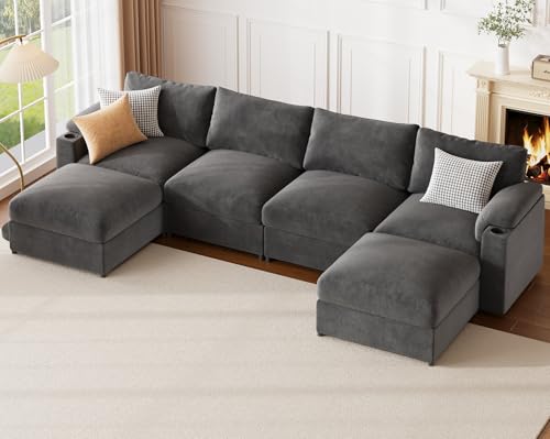 Sectional Couches for Living Room 119.6 Inch U Shaped Cloud...