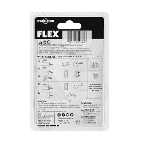Image of FLEX 5-Piece Oscillating Tool Trimming Project Blade Set, Cuts Wood, Wood with Nails, Metal, Drywall, Plastic, PVC- FAM40001-5