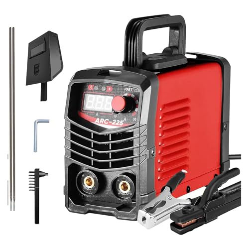 Helangel Soldador Inverter ARC 220V 225A, máquina de soldadura eléctrica portátil IGBT con pantalla digital LCD para soldadores y mantenimiento de diversos equipos (Rojo)